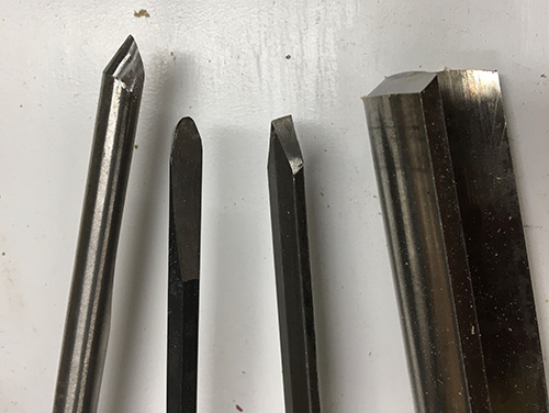 Spindle gouge, hex wrench scraper, parting tool, roughing gouge