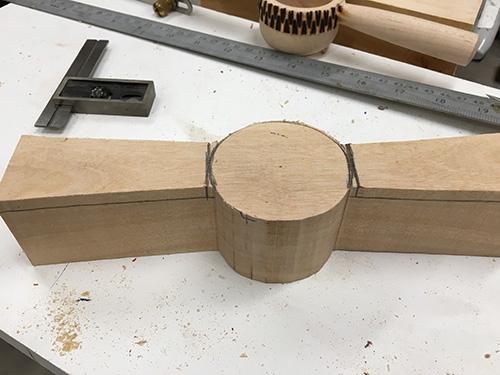 Marking base of tea strainer turning