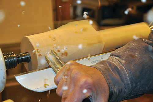 Cutting blank with a roughing gouge