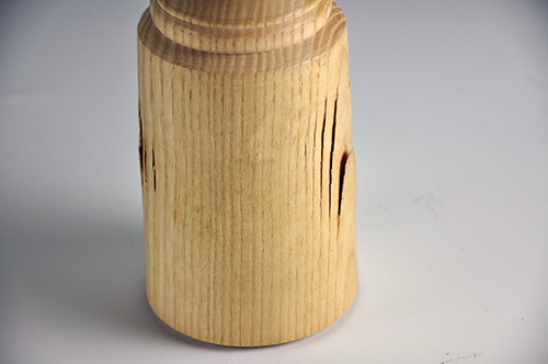 Wood peeling from mallet made from single piece
