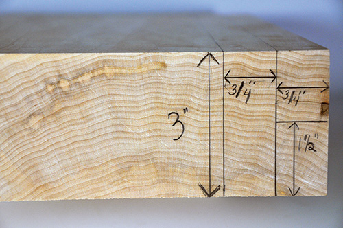 Layout for cutting head for turned mallet