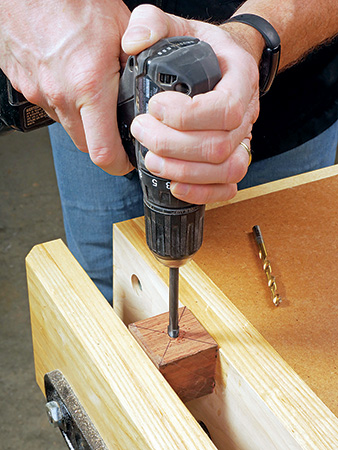 Drilling out the end of bottle stopper blank