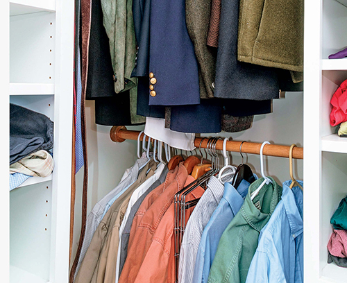 A closet rod you turn yourself will bear up much better under the weight of clothing than the standard rod you purchase from a box store.