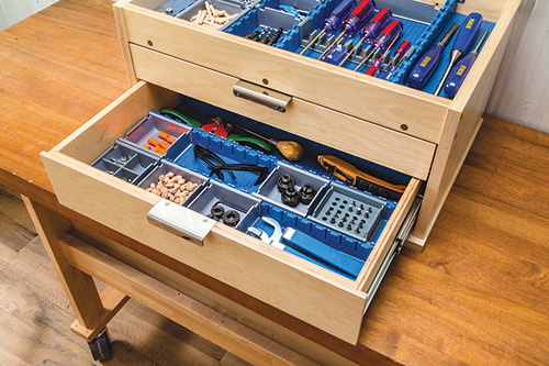 Drawer installed with Lock-Align Organizer