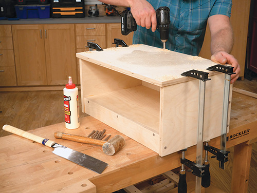Installing tool chest sides and back