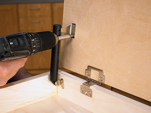 Installing Easy Lift Lid Support on tool chest lid