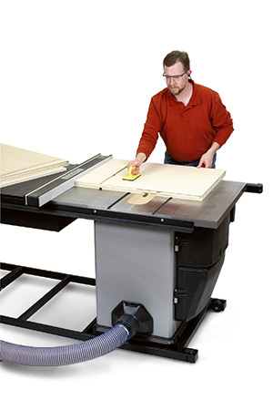 Cutting panels for miter saw stand at a table saw