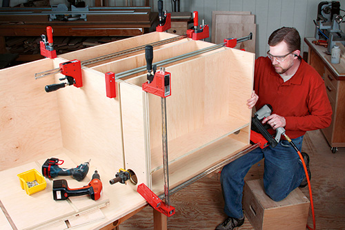 Nailing miter saw stand panels together