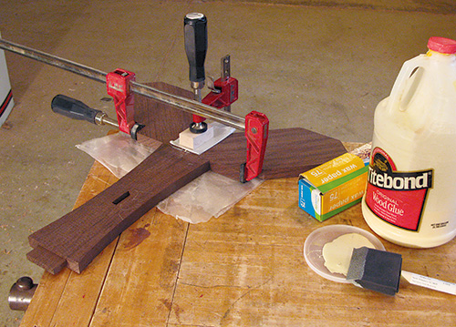 Gluing up and clamping country table legs and feet