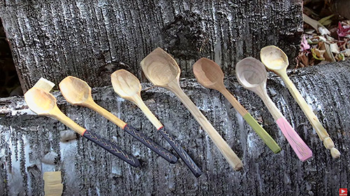 Green wood used to carve spoons