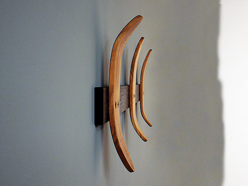 Coat hooks steam bent from green wood