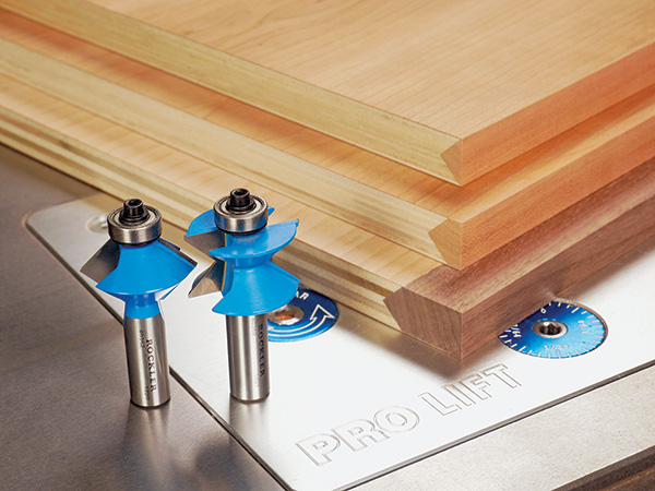 V-groove cutting router bit set
