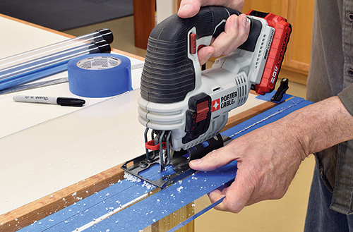 Cutting acrylic panel with jig saw
