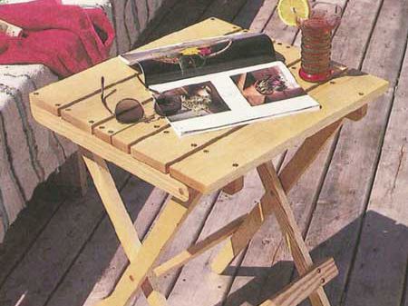 Folding deck table