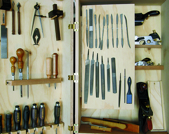 Storing Planes in a Wall-Mounted Tool Chest