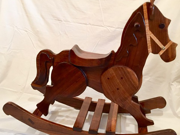 Walnut and Maple Rocking Horse