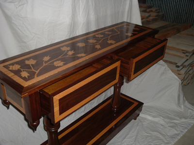 Walnut and Oak Sofa Table