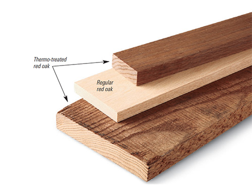 Comparing thermal treated oak and regular red oak