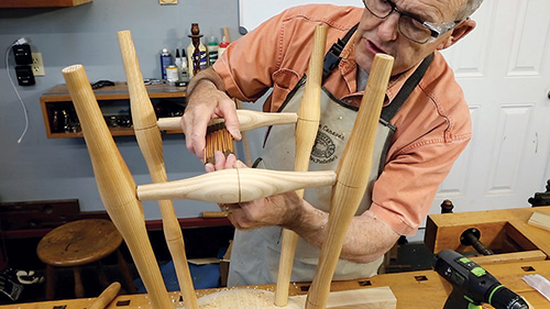 Measuring distance between spacers on Windsor chair