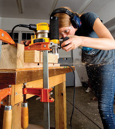 Cutting sliding dovetails for wine bottle holder