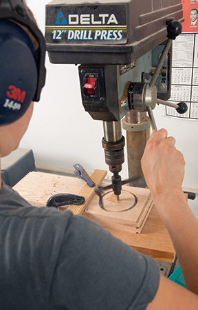 Cutting circles at drill press