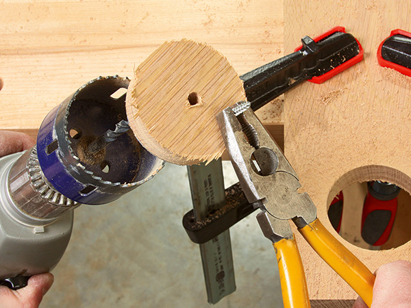 Easily Removing a Wood Plug from a Hole Saw