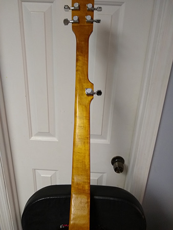 Neck of wooden banjo