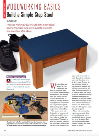 Sample page from Woodworker's Journal magazine
