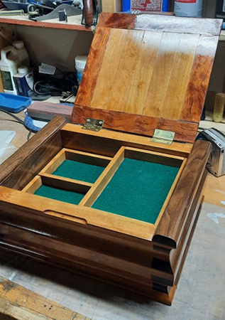 Interior of keepsake box