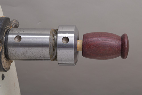 Collet chuck holding small turning project