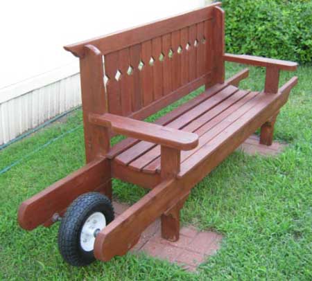 Redwood Rolling Bench