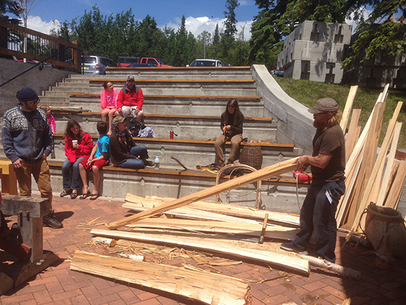 Lindy Lind, a traditional birch bark canoe builder, was busy doing demonstrations all day on Saturday. He makes the process look easy, but he said it took about 250 hours to make his first canoe! 