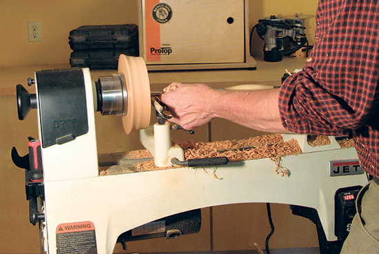 Faceplate turning is the author’s favorite type of woodturning. With just a couple of hours in the shop, he can have a completed bowl — finish and all! Near-instant gratification is one reason that turning is so popular.