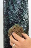Sea sponges are one of many tools used to mimic marble with glaze.