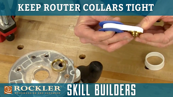 Tightening router collar with tape