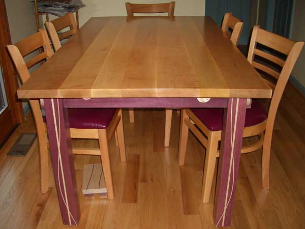 Tiger Maple & Purpleheart Kitchen Table