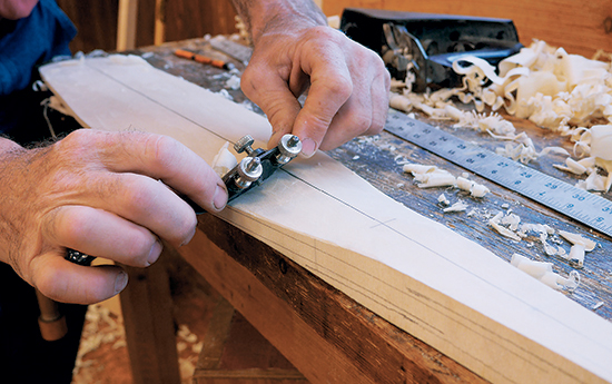 3. Use a spokeshave to shape the transition between the shaft and the blade. The goal is to create a smooth, seamless transition. Remove small amounts on each side of the shaft and check frequently to keep the transition symmetrical. 