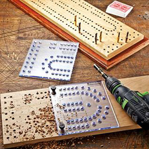 Rockler Extra-Large Cribbage Template and Pegs