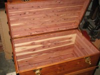 pine chest open