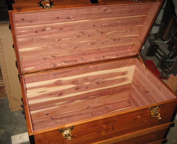 pine chest open