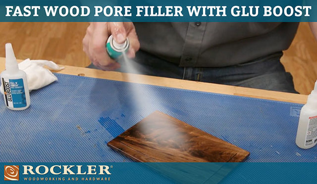 Spraying on Glu Boost pore filler