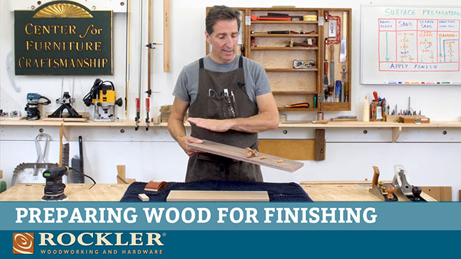 Preparing wood for finishing