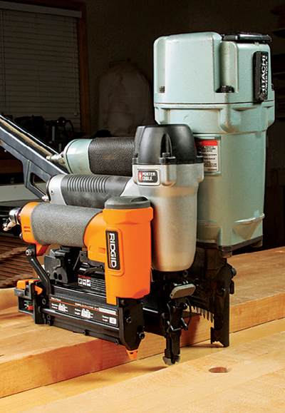 A fraction of the size of other nailers, RIDGID’s compact pinner should be an asset for nailing in tight spaces.
