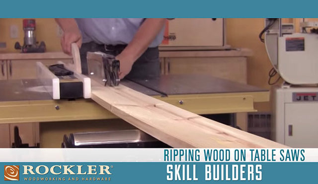 Ripping wood with a table saw