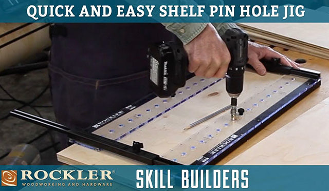Drilling shelf pin holes with a template