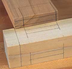 A well marked-out joint is the first step toward a successful hand cut mortise and tenon. The last step will be to miter the tenons.